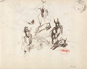戯れるヤギ-3つのスケッチ 作： George Romney